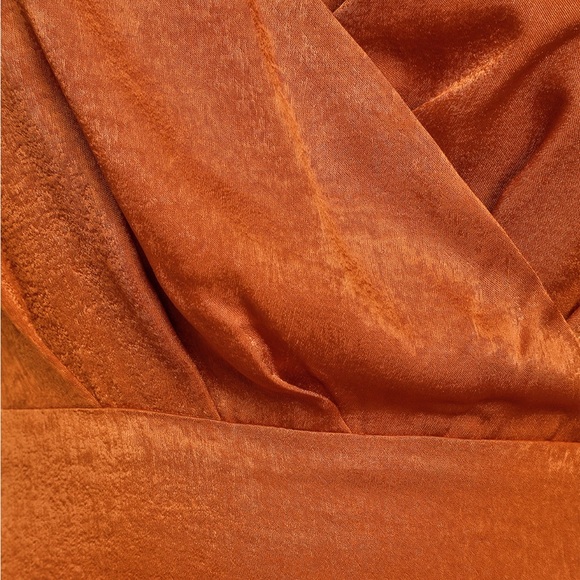 Lulus Constantine Rust Orange Satin Maxi Dress, Medium - Picture 7 of 10